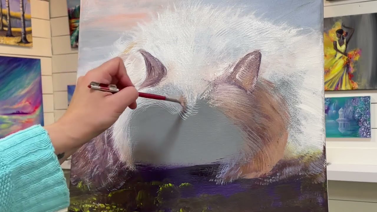 How to paint a wolf acrylic painting tutorial |  step by step