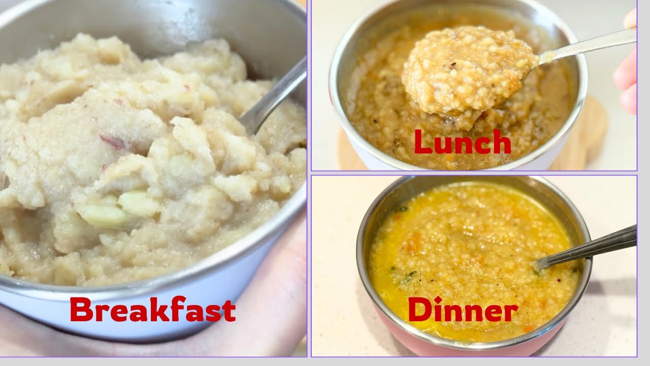 Baby food Plan for full day 8m+ Healthy & Weight Gain Breakfast|Lunch|Dinner 