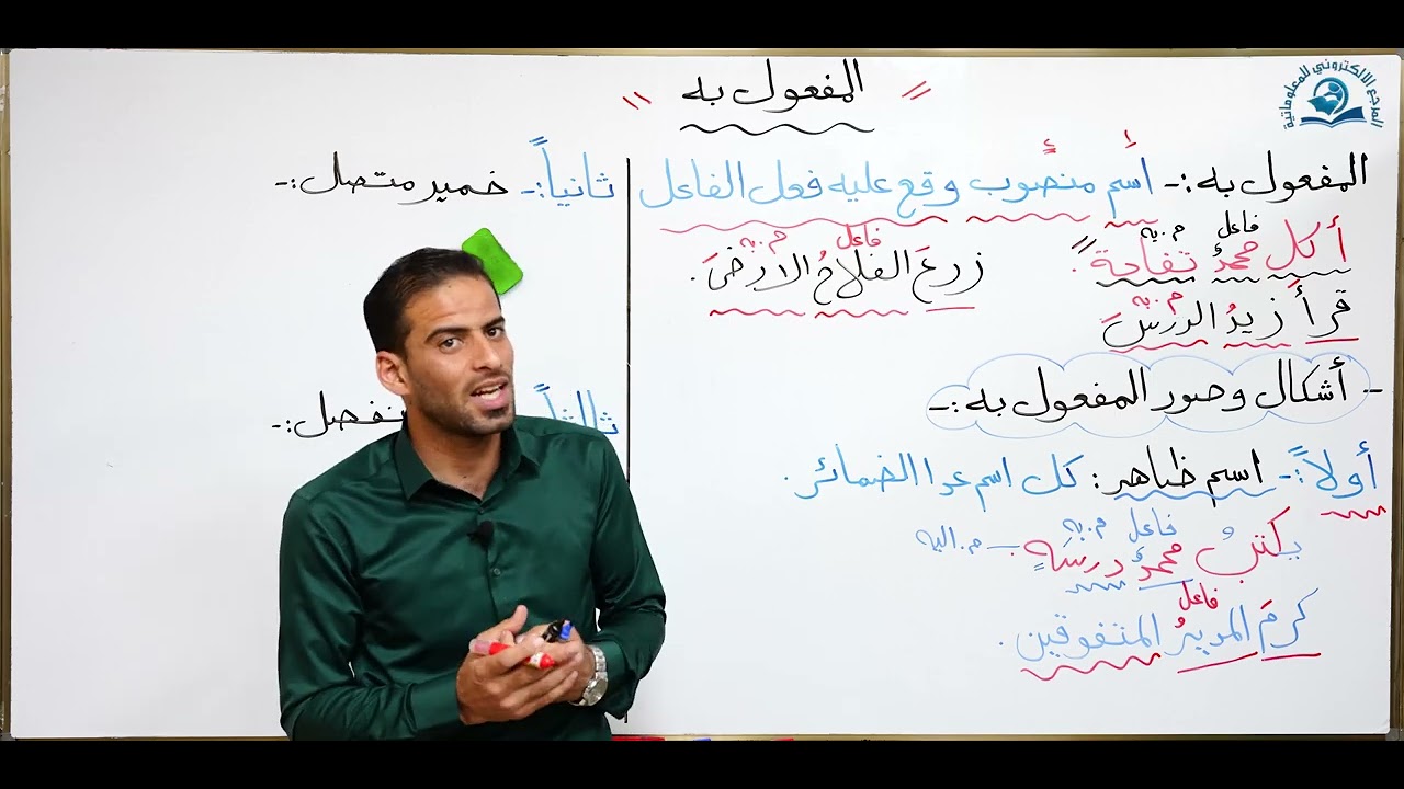 مادة اللغة العربية للصف الاول متوسط : المفعول به