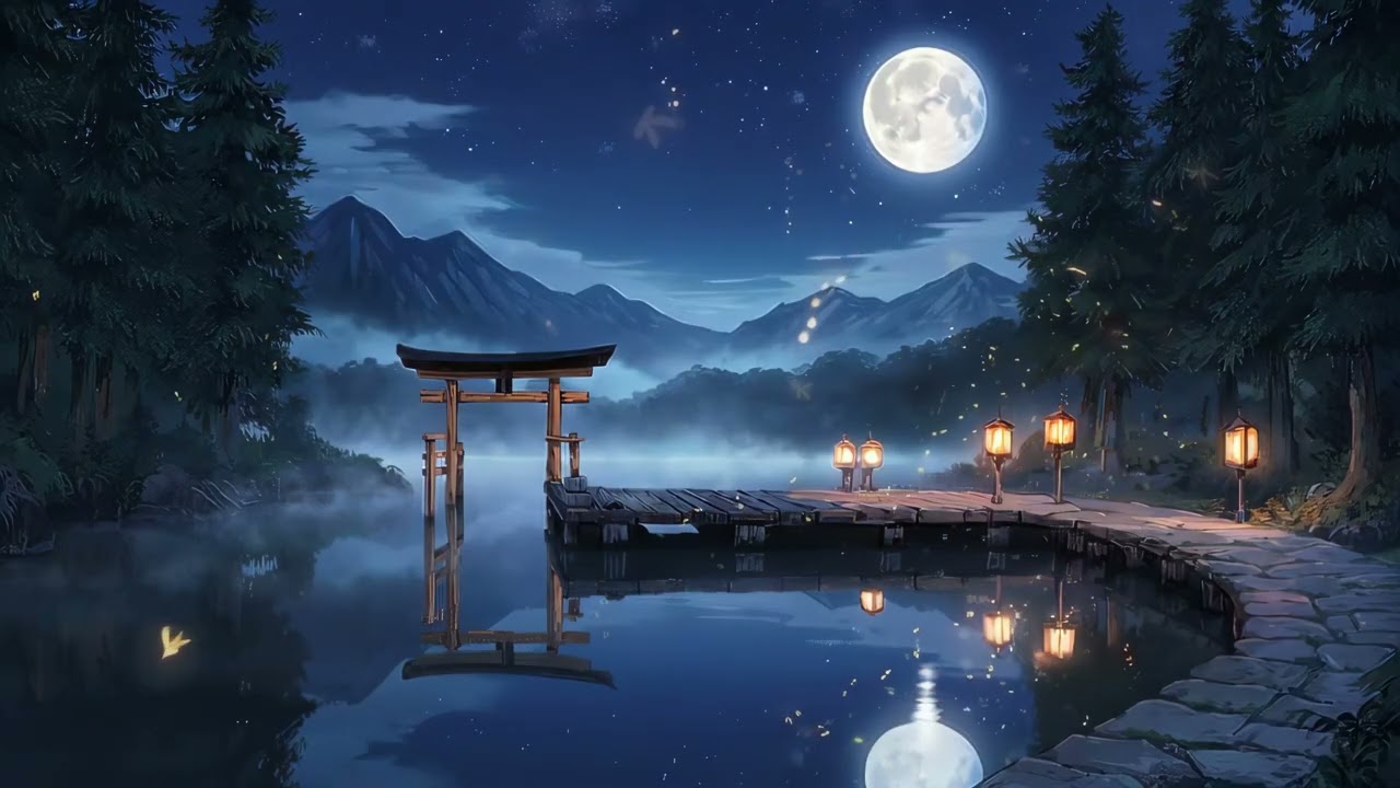 Moonlit Lake Study Session 🌙 | 2 Hours of Relaxing Lo-Fi Anime Music for Focus, Sleep & Deep Work