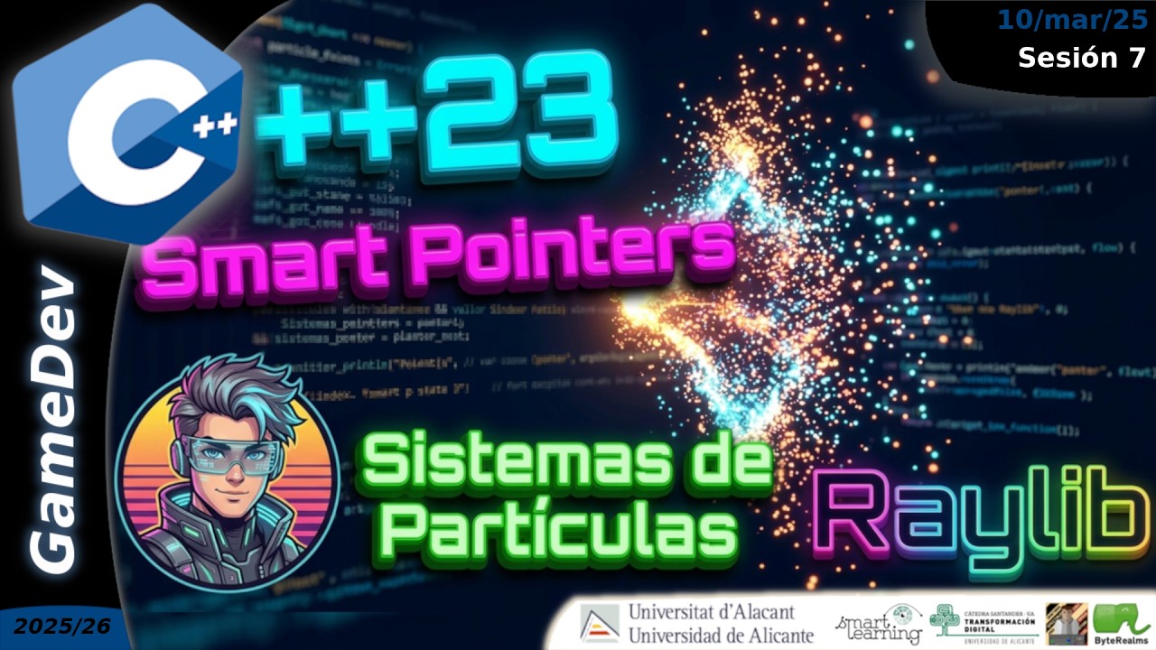 Smart Pointers en C++: crear un sistema de partículas sencillo con Raylib (Videojuegos 2/UA)