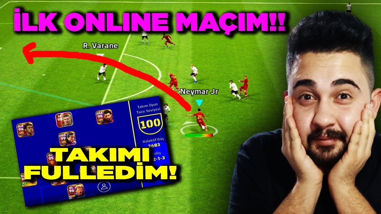 İLK ONLINE MA&Ccedil;! TAKIM SEVİYESİNİ 100 YAPTIM! EFOOTBAL 2022 MOBİLE