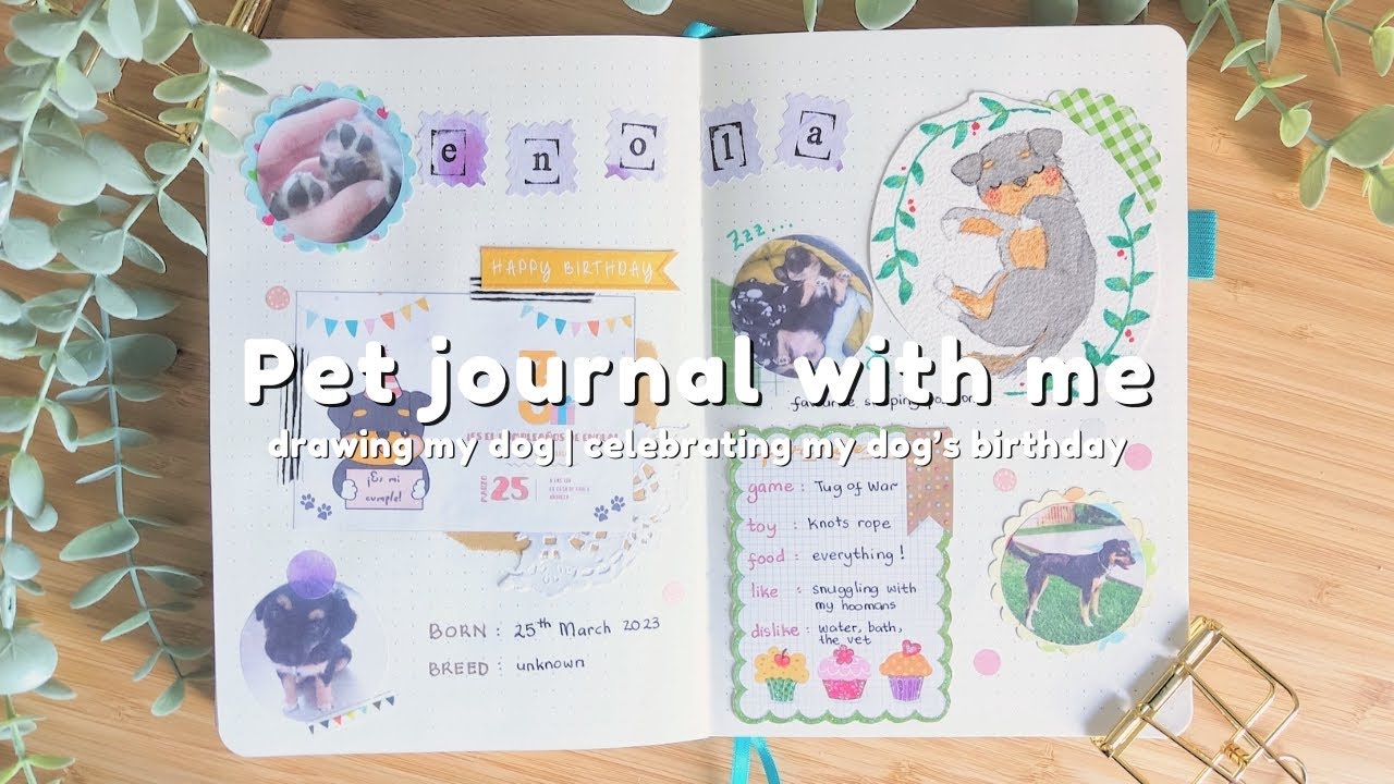 Pet journal with me 🐶 | Drawing my dog | Celebrating my dog's birthday 🎂