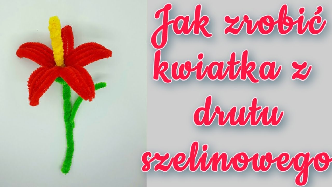 Nowość na YouTube kwiat hibiskusa z drutu szenilowego, kwiaty, flowers, tutorial, flower, hibiskus
