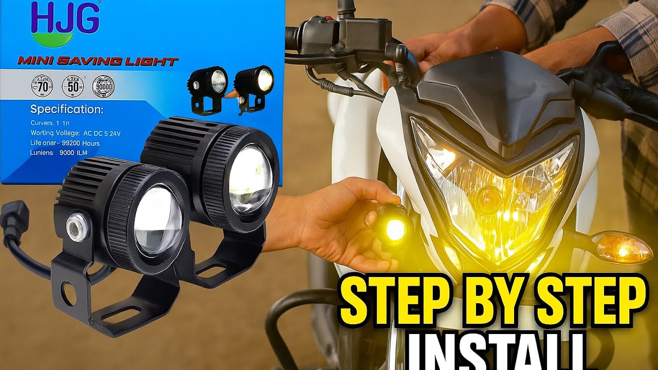 How to install LED FOG light in NS 200 || HGJ MINI FOG LIGHT 