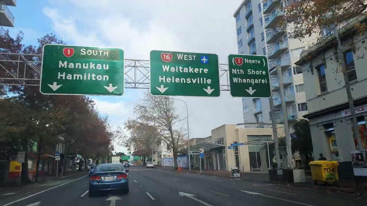 Auckland CBD To Motorway: Real Time POV Drive