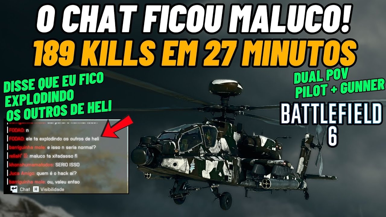 🤯🔥 Battlefield 6 – Fiz 189 KILLS em 27 Minutos! O Inimigo CHOROU Muito no CHAT do Jogo 🤣😂 (Dual POV)