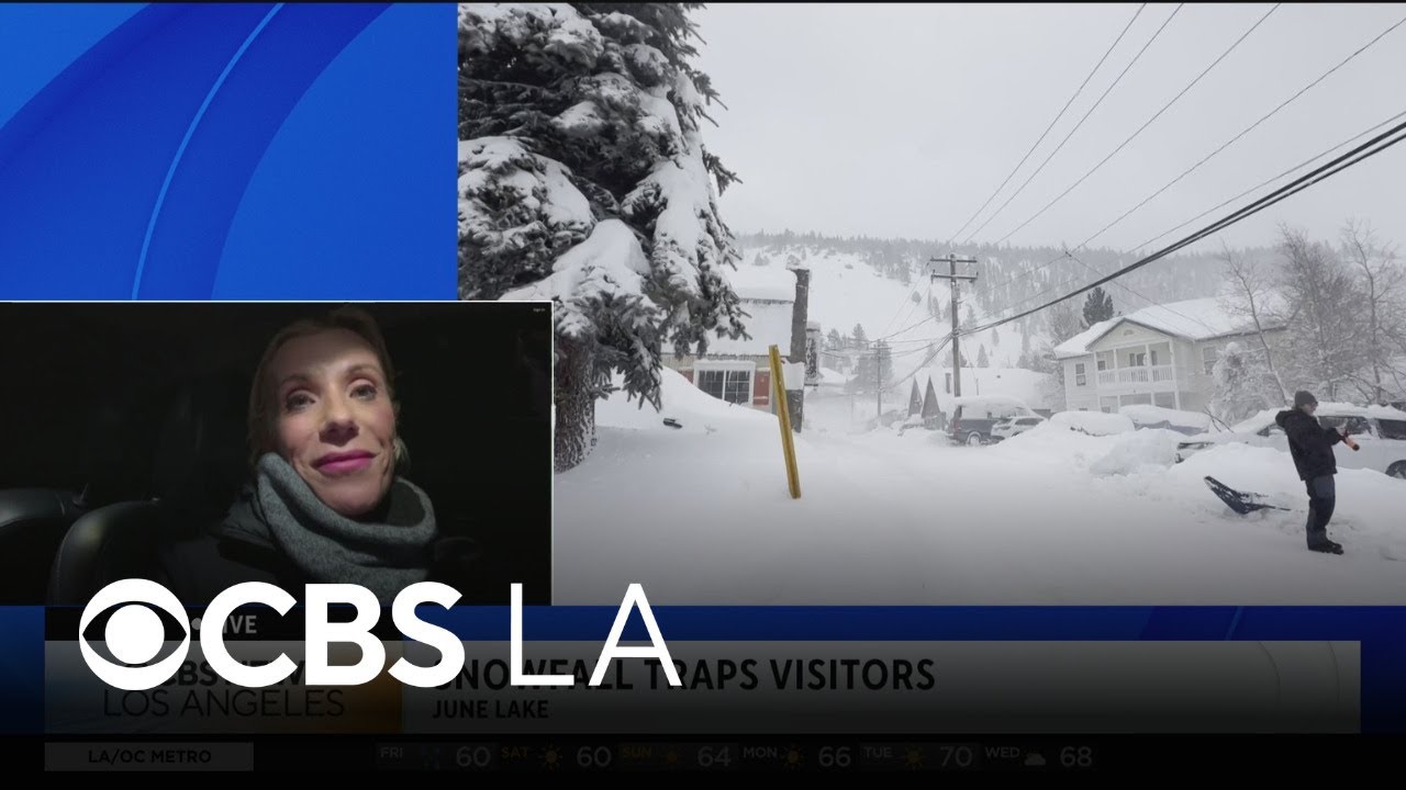 Snowfall traps visitors in June Lake