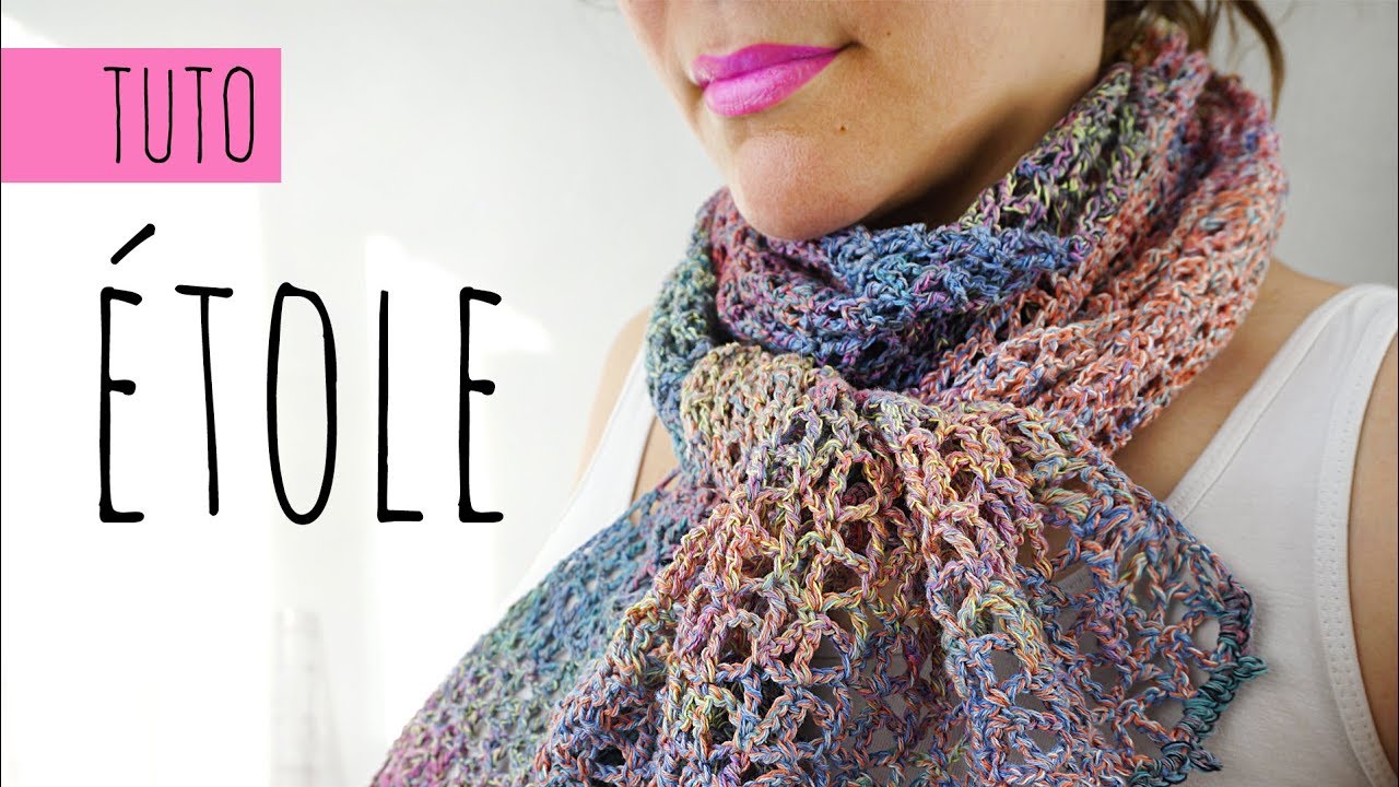 🌈 TUTO CROCHET COMMENT FAIRE UNE ETOLE OU ECHARPE PRINTANIERE 🌈