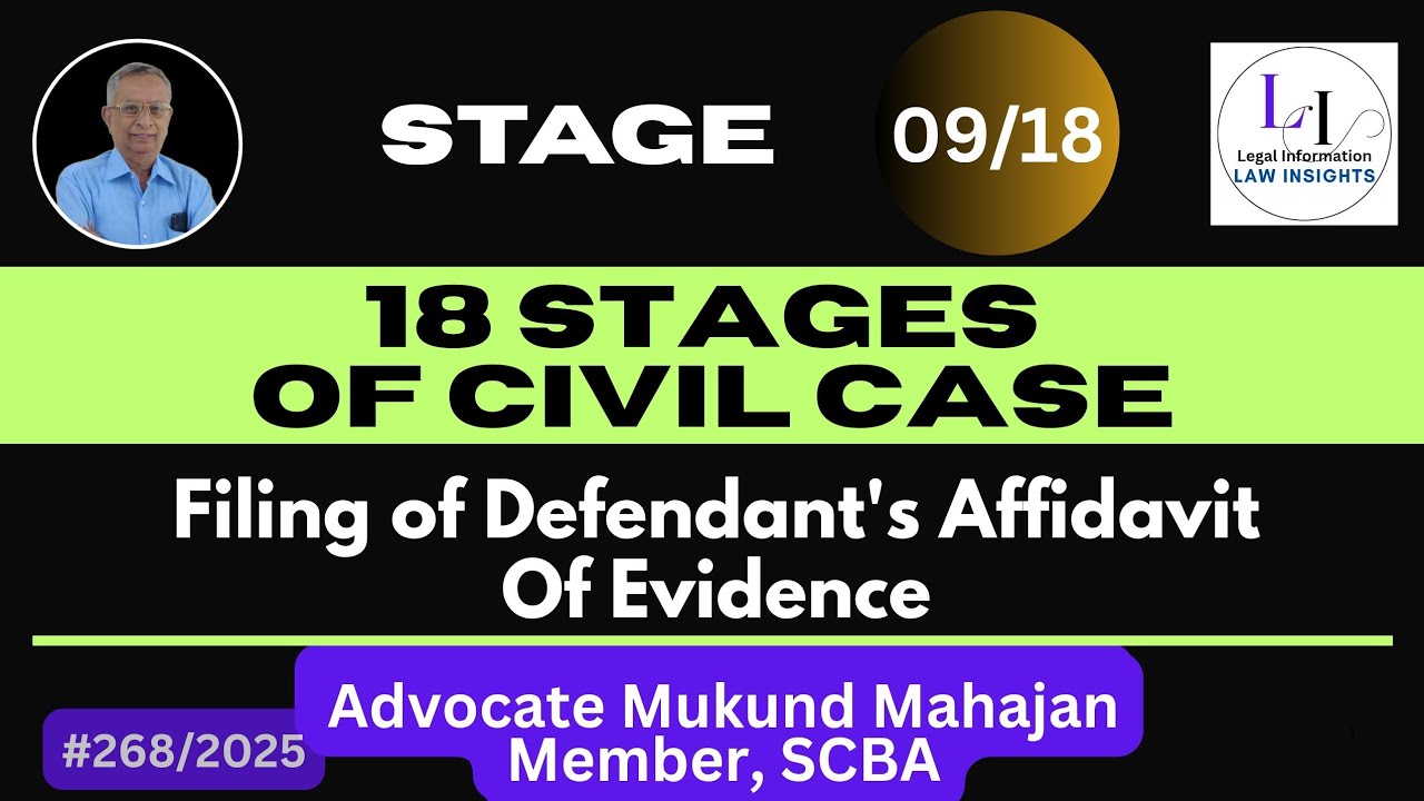✅#268👉Stage 9: Filing of Defendant’s Affidavit of Evidence | Order 18 Rule 4 CPC & BSA 2023