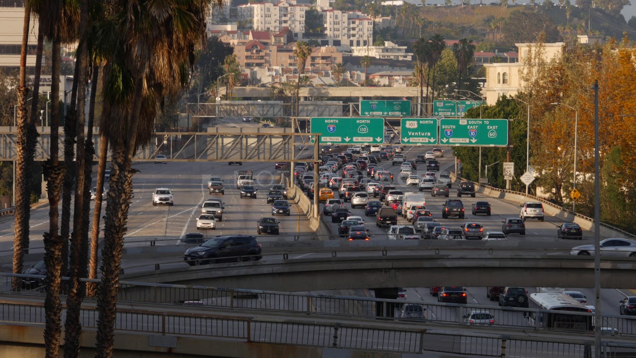 Downtown Los Angeles Freeway Free Stock Footage