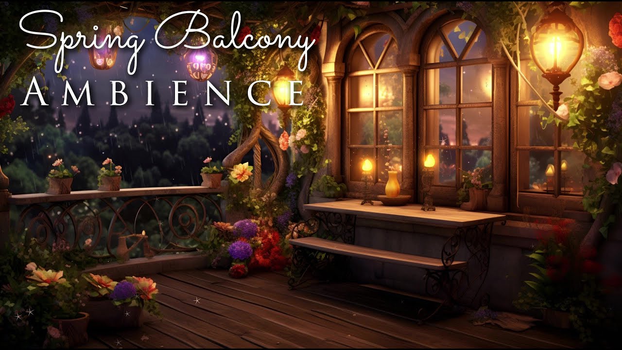 Spring Night Ambience 🌟🌦 Nature Sounds and Rain