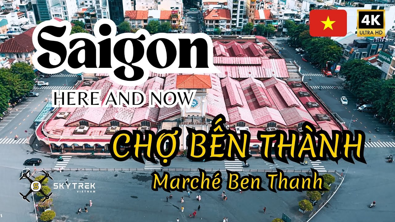 Ben Thanh Market & Saigon Cityscapes | 4K Drone Footage Flying Over Ho Chi Minh Nonstop City 🇻🇳