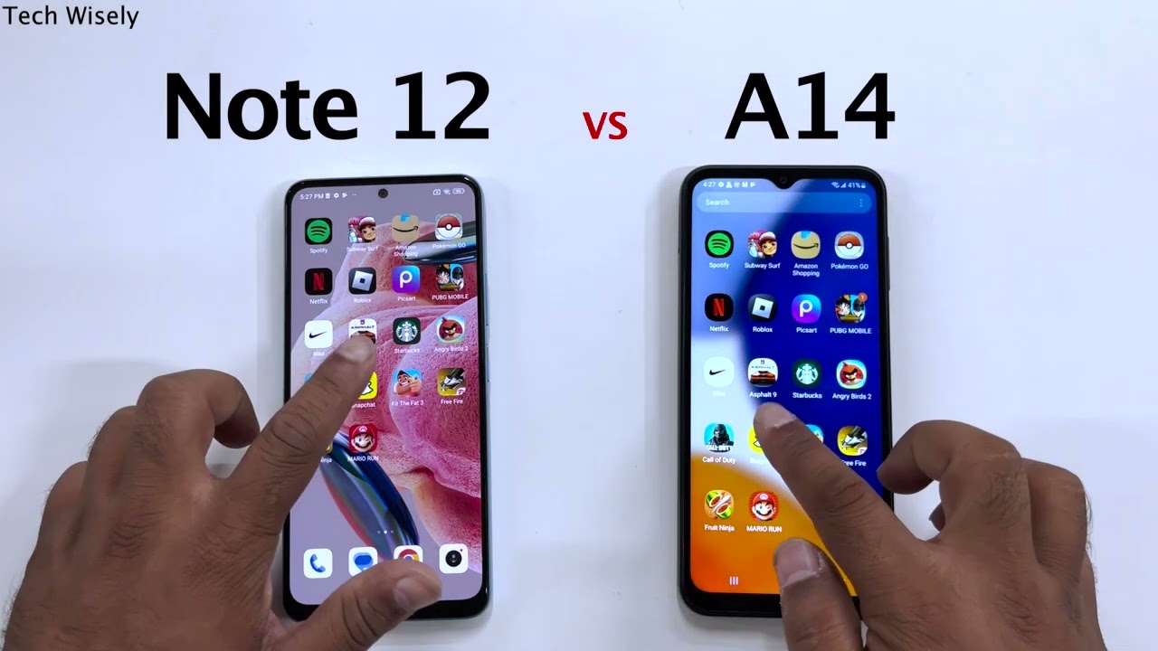 Xiaomi Redmi Note 12 vs SAMSUNG A14 5G - Speed Test