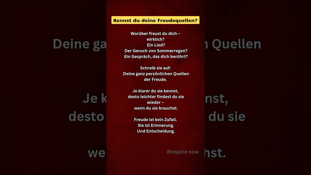 Kennst du deine Freudequellen? freude #achtsamkeit #selbstreflexion #positivdenken #selbstf&uuml;rsorge