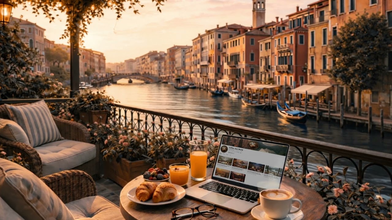 Quiet Hours on a Venetian Terrace ☕ Soft Jazz for Studying & Deep Focus