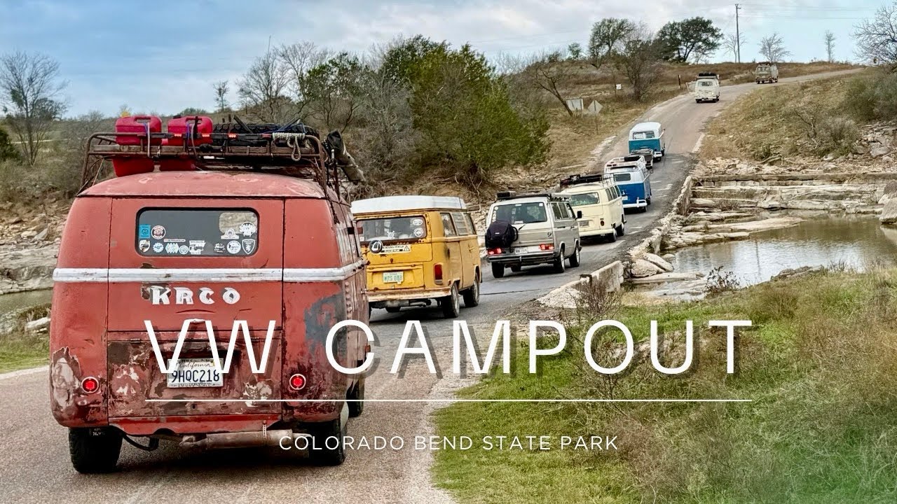 Cross-Country road trip continues - VW Campout Weekend | Colorado Bend State Park Bus Bash in Texas