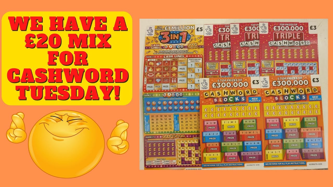 £20 mix of Triple Cashword,  Cashword Blocks and £5 3 in 1 Scratch Cards.