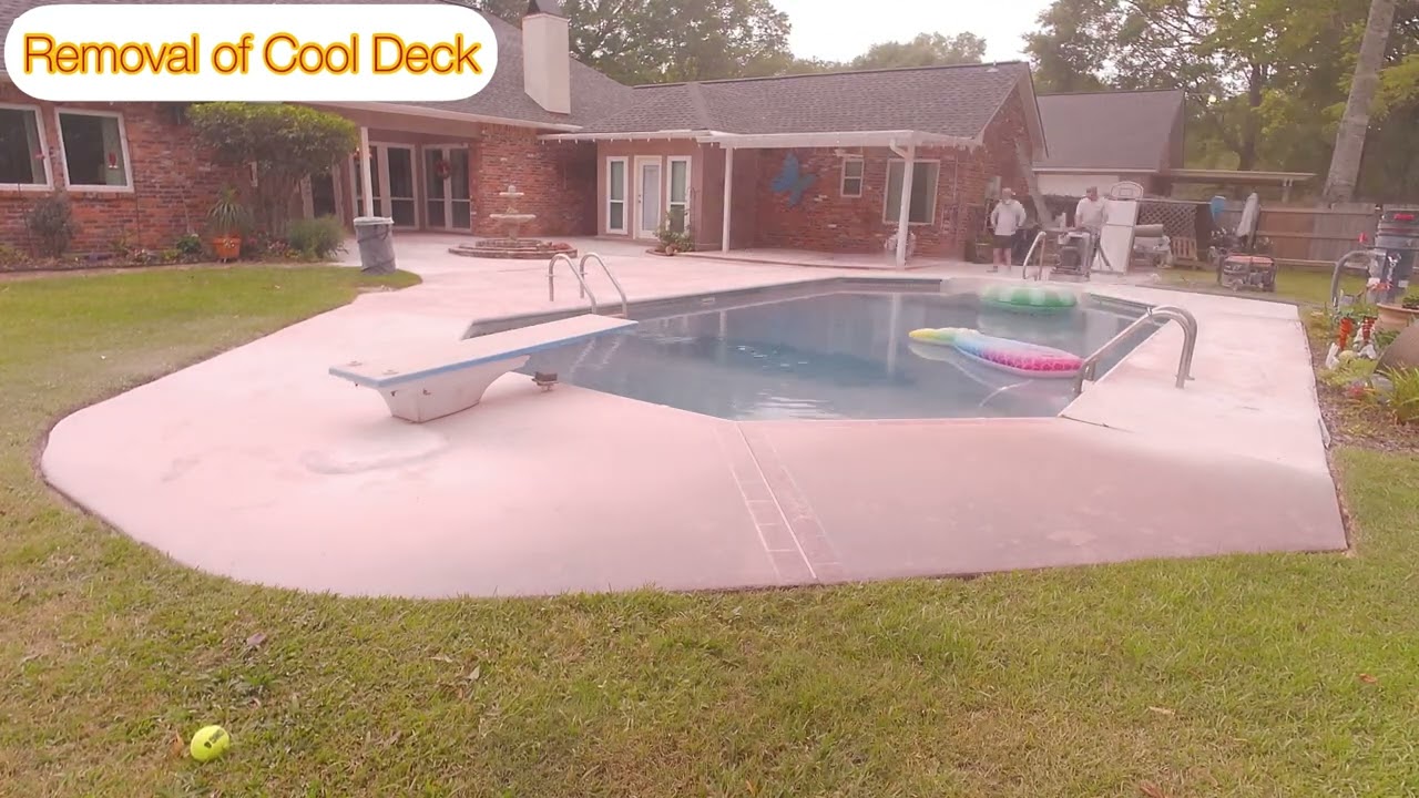 Massive Pool/Patio (Cool deck removal) Polyaspartic Flaking