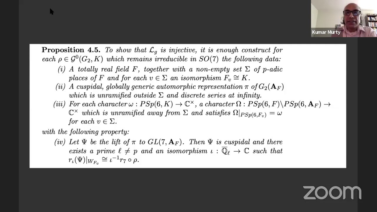 Local Langlands parametrization for G2 (Michael Harris, Columbia University)