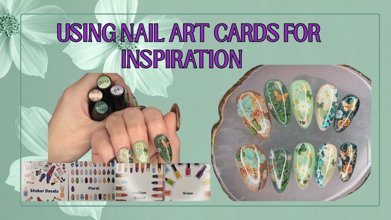 Я позволила Nail Cards выбрать дизайн для моих ногтей 💚 Зеленый цветочный маникюр @Pink_pixie_tips