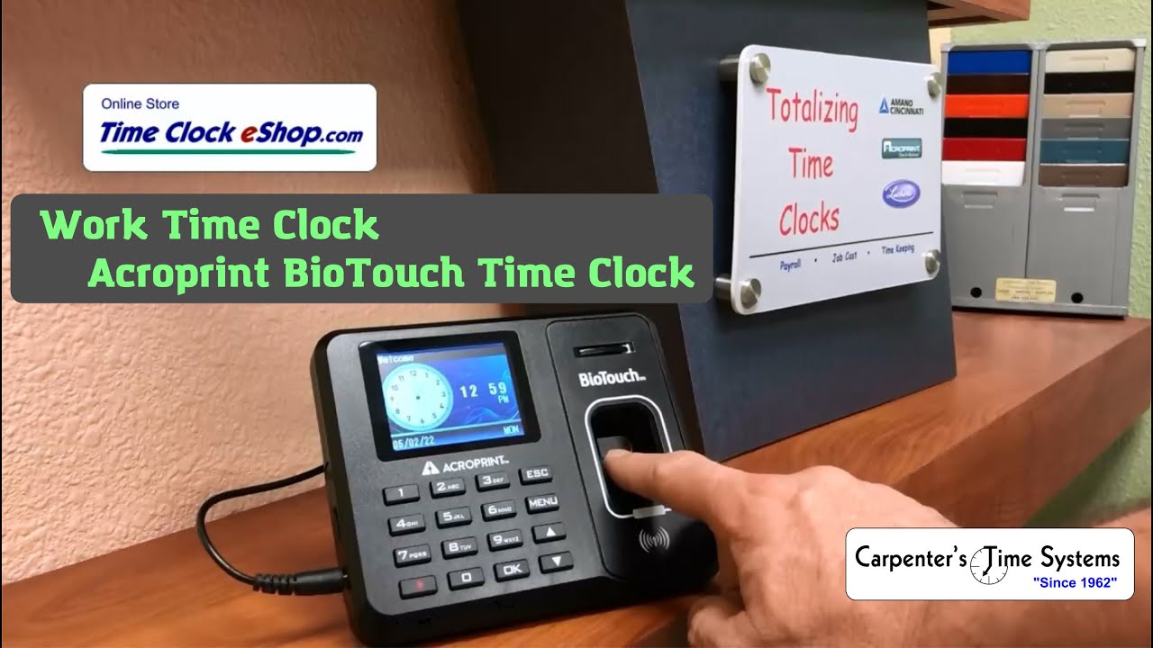 Work Time Clock - Acroprint BioTouch Time Clock
