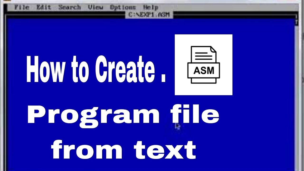 How to create dot ASM program file for masam software .