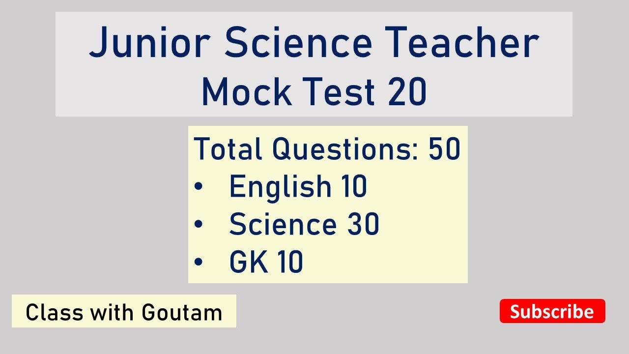 Junior science teacher mock test 20