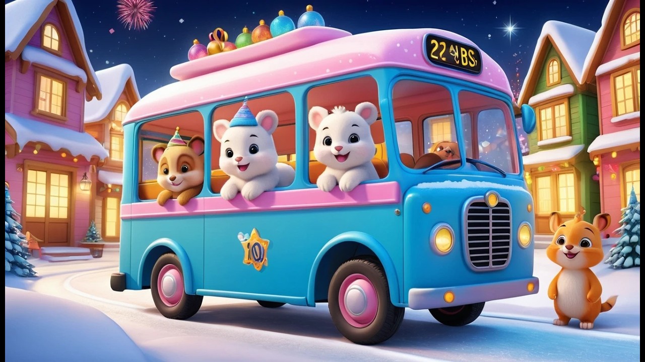 Animal Bus New Year Ride | Happy New Year Travel Song for Toddlers