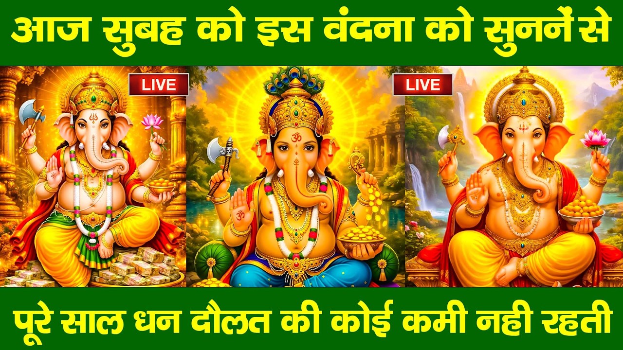 LIVE:बुधवार भक्त्ति - आज सुबह इस वंदना को सुनने से गणेश जी प्रसन्न होकर सभी मनोकामनापूर्ण करते है