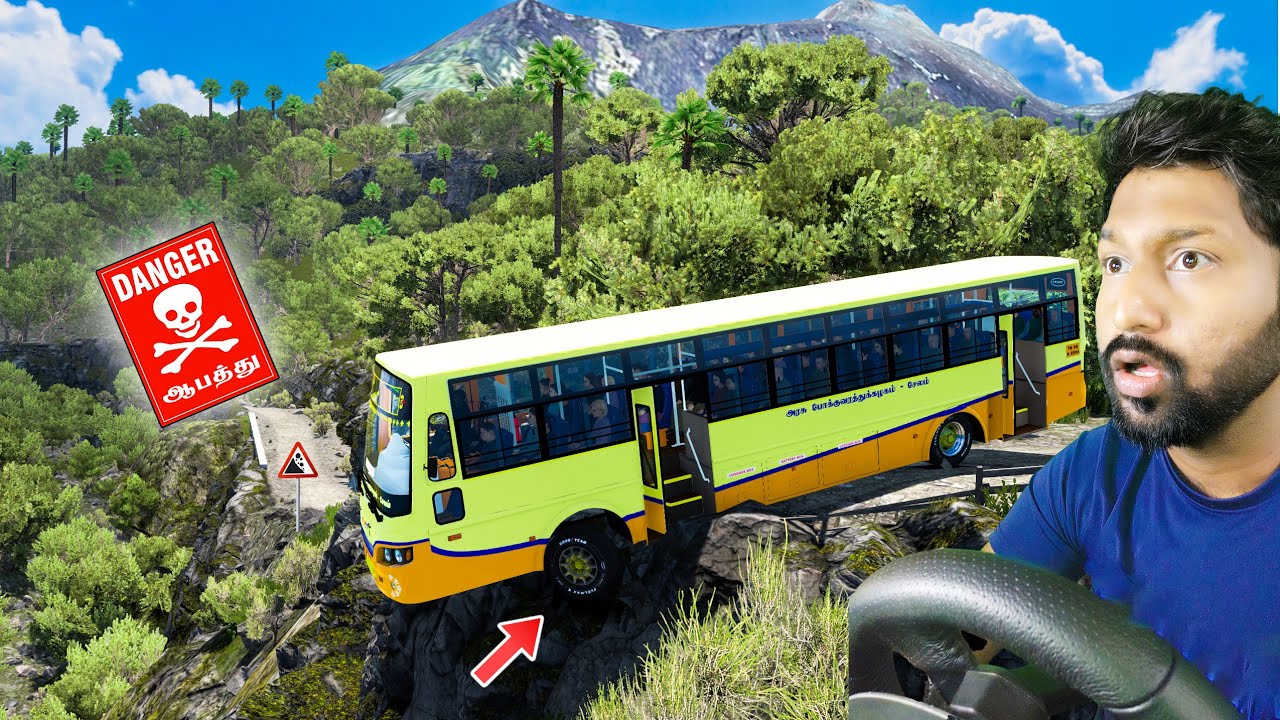Dangerous Hills Road Driving | Tnstc Yellow Bus drive | Ets2 Gameplay Tamil On VTG!