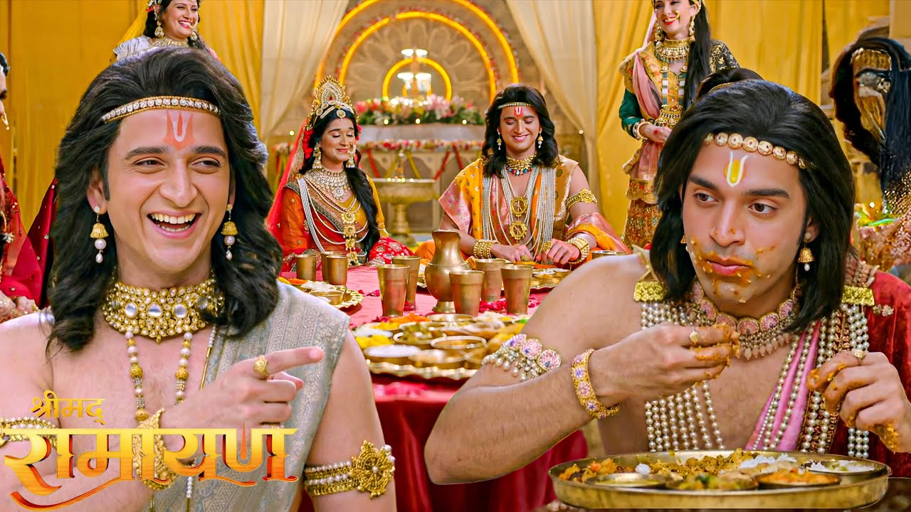 शत्रुघ्न को बेसब्रो की तरह खाना खाते देख श्री हुए हँसी से लौट पोट || Shrimad Ramayan