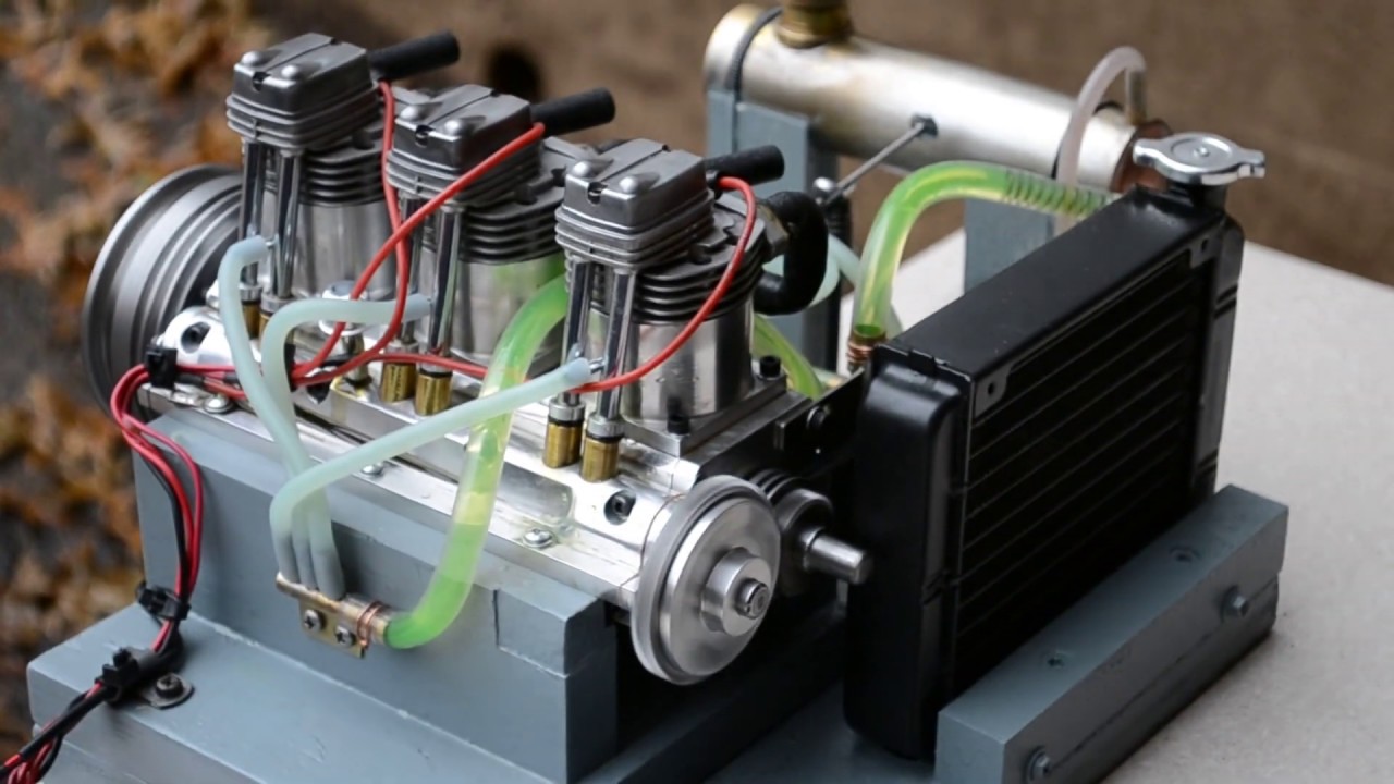engine homemade 45cc triple water-cooled