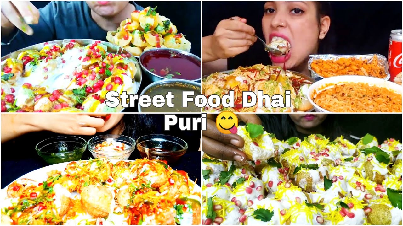 Asmr Eating Best Dhai Puri| Indian Street Food Compiles| Part 1
