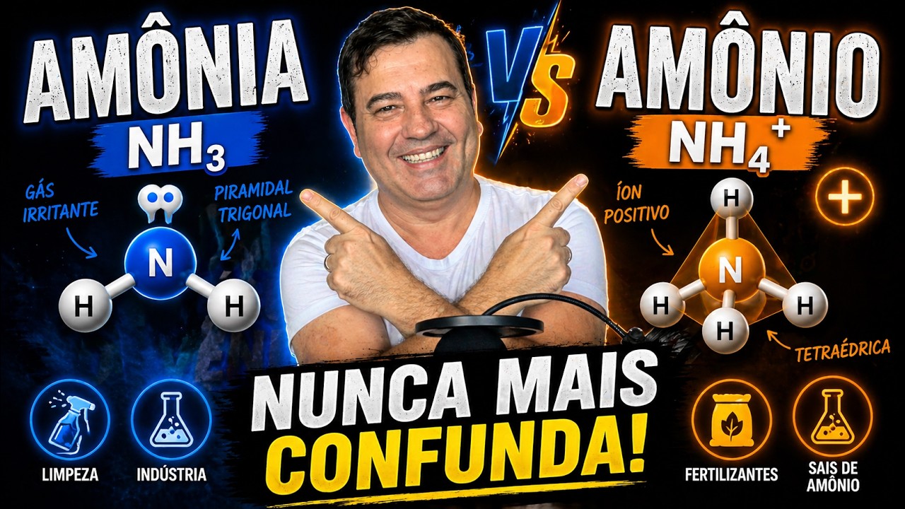 💡 Amônia e Amônio – Diferenças que vão além das vogais - Química Inorgânica