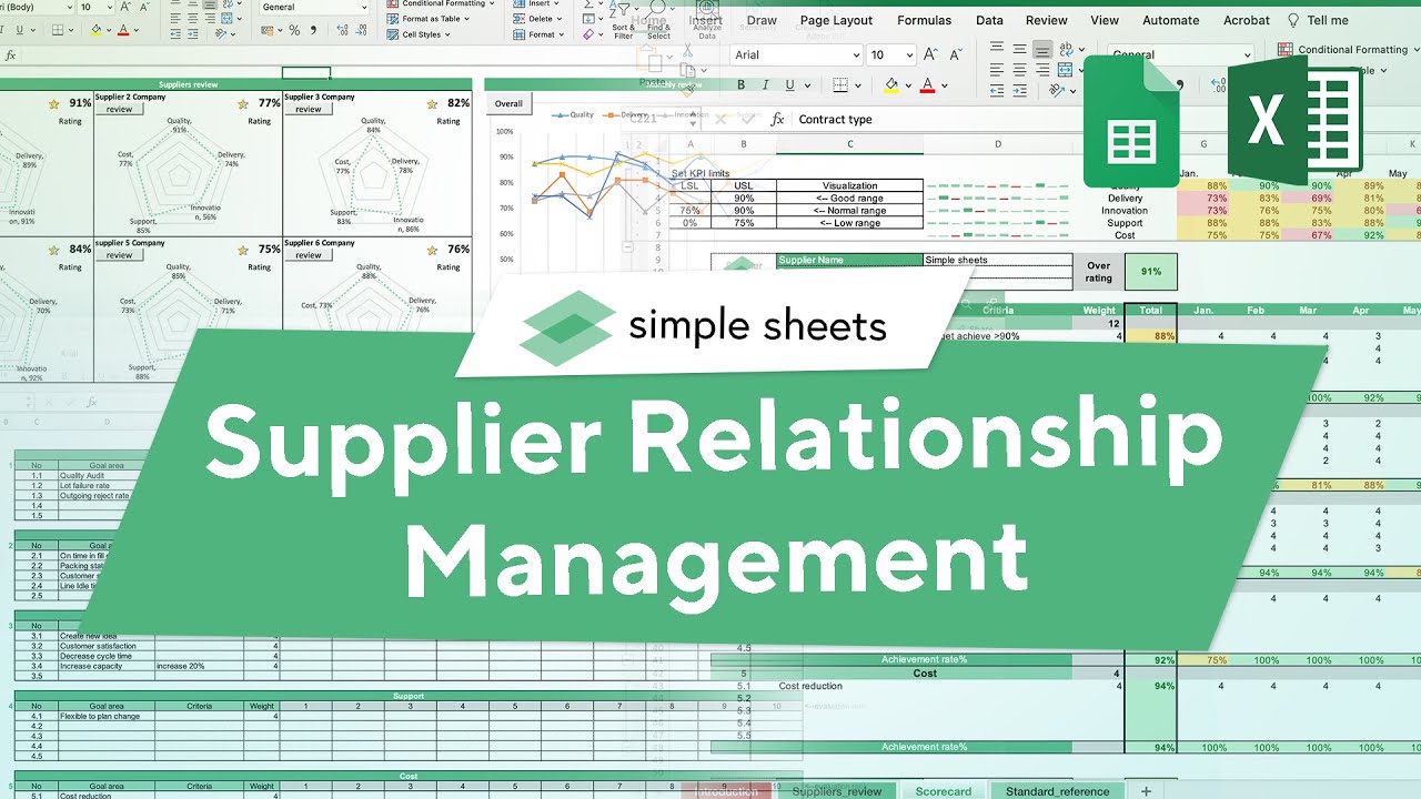 Supplier Relationship Management Excel Template Step-by-Step Video Tutorial by Simple Sheets