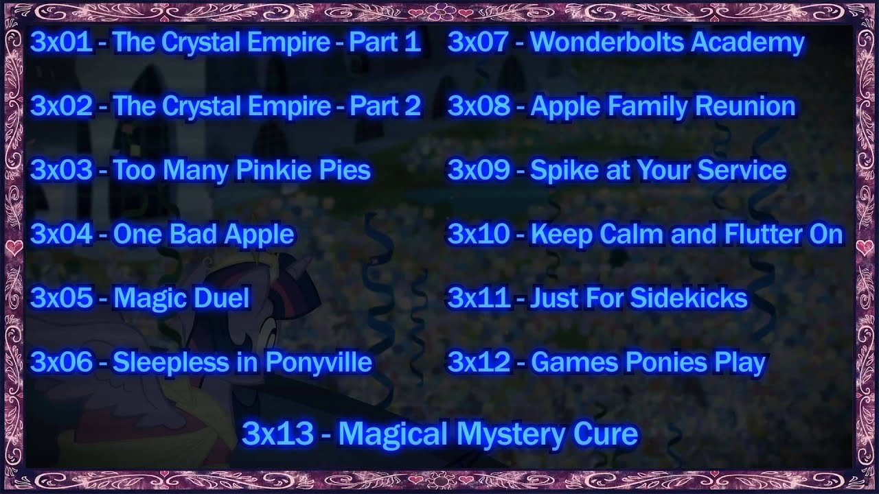 My Little Pony: Friendship is Magic - Complete Season 3 List