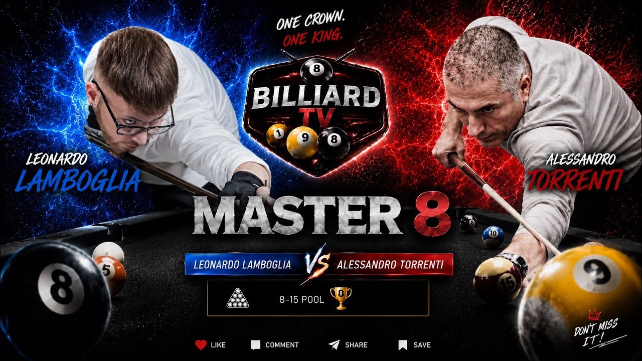 TORRENTI ALESSANDRO VS LAMBOGLIA LEONARDO Master 8 BILLIARD TV