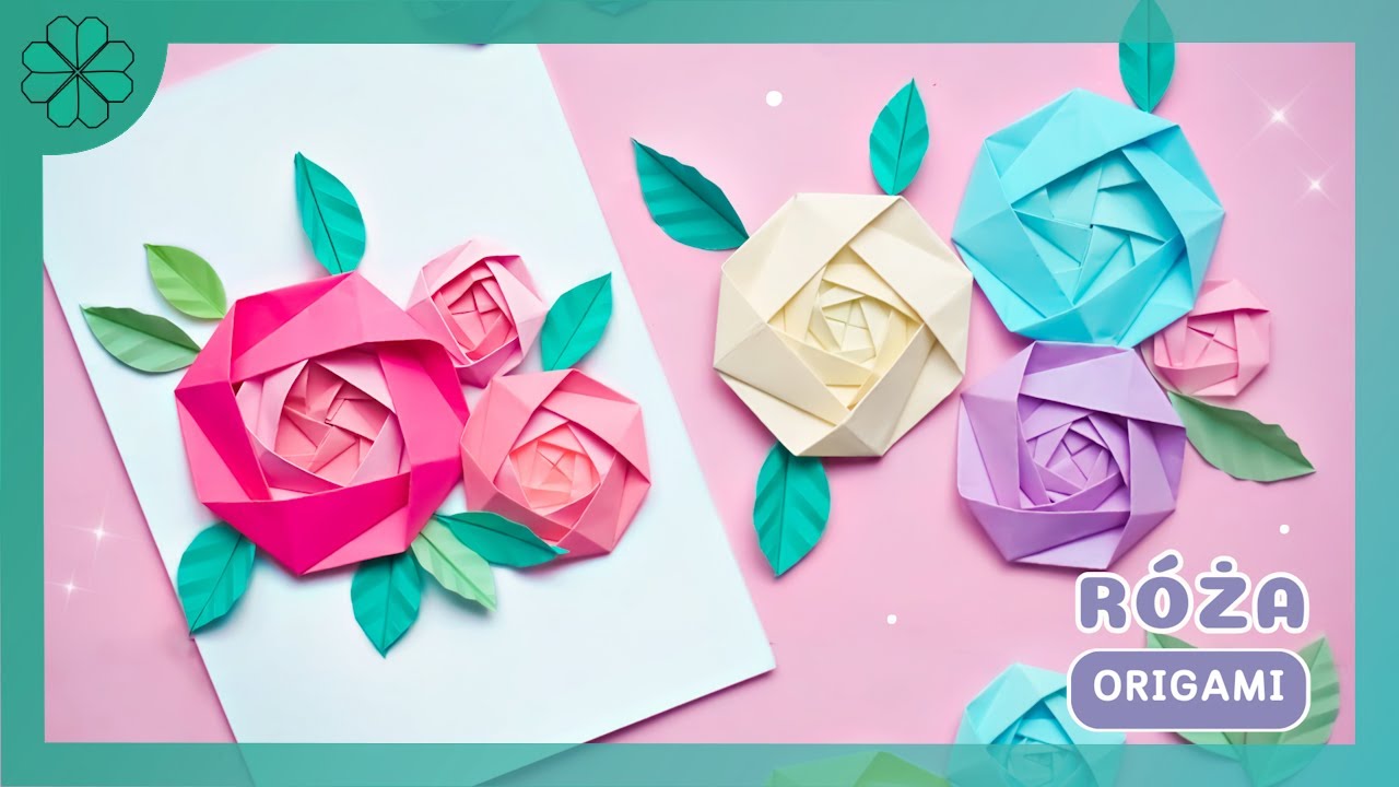 Как сделать оригами розу и лист 🌹