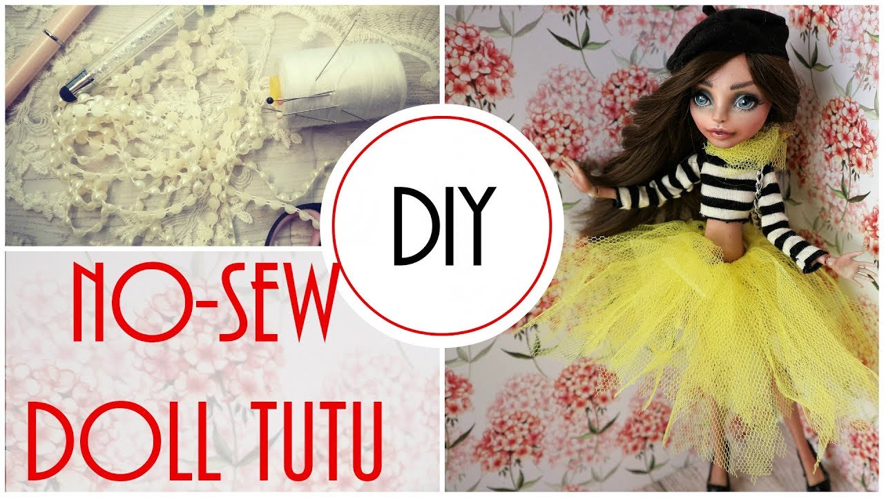 DIY / How to Make a No Sew Doll Tutu Skirt Easy Handmade Craft Tutorial Monster High, Barbie, Bratz