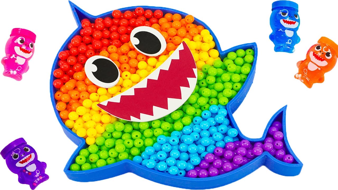Satisfying Video | DIY How To Make Rainbow Baby Shark From Mixing Beads Cutting ASMR | Magic Sand B