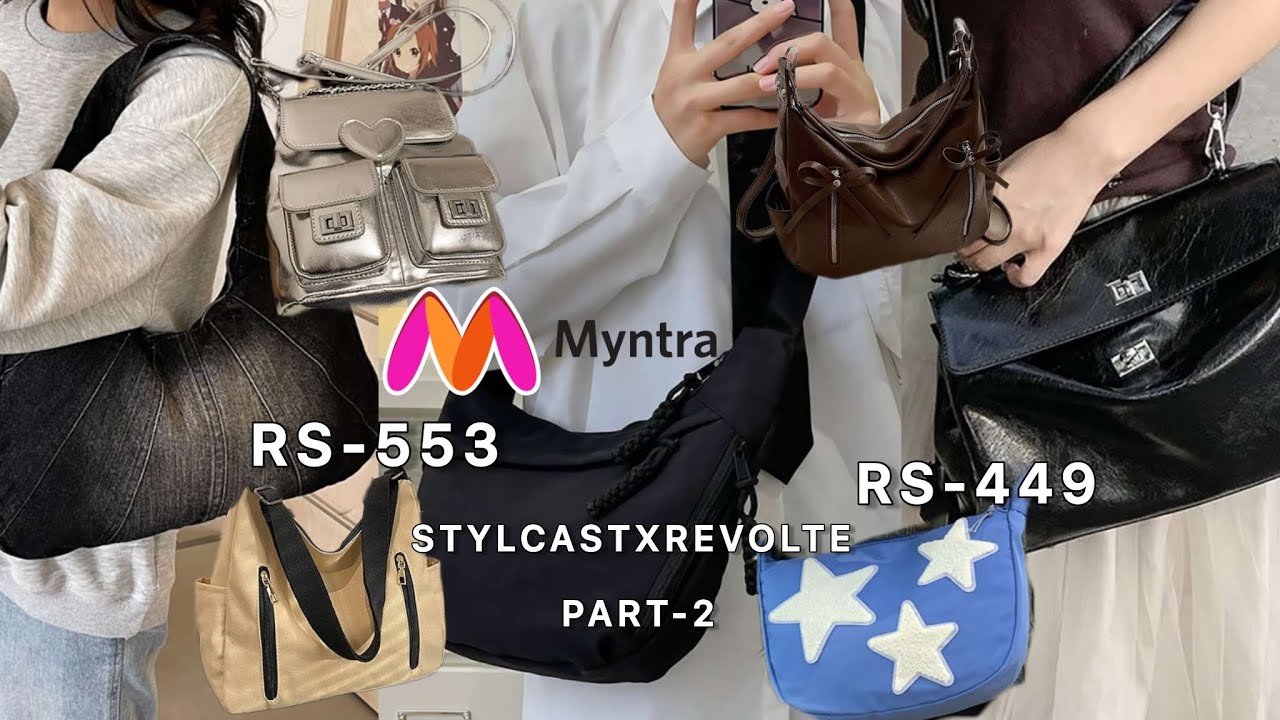 Myntra StylcastXRevolte bags haul part-2 &bull;2 day delivery&bull; Tote bags &bull;Shoulder bag &bull;Korean style bags