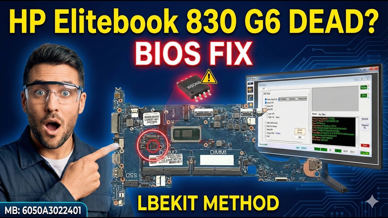 HP EliteBook 830 G6 Update Failed? Fix Dead Laptop by Rebuilding BIOS with LBEKIT (हिन्दी)