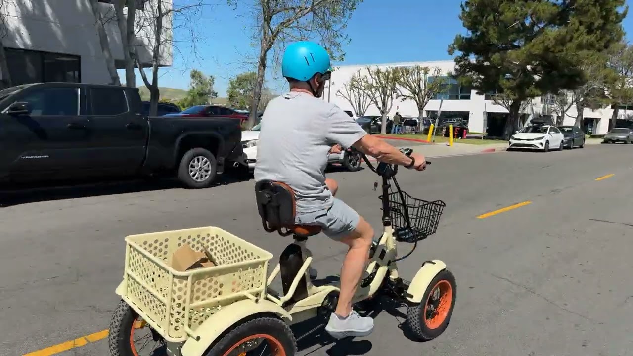 75-Year-Old Rides a 4-Wheel Electric Bike for the FIRST Time!