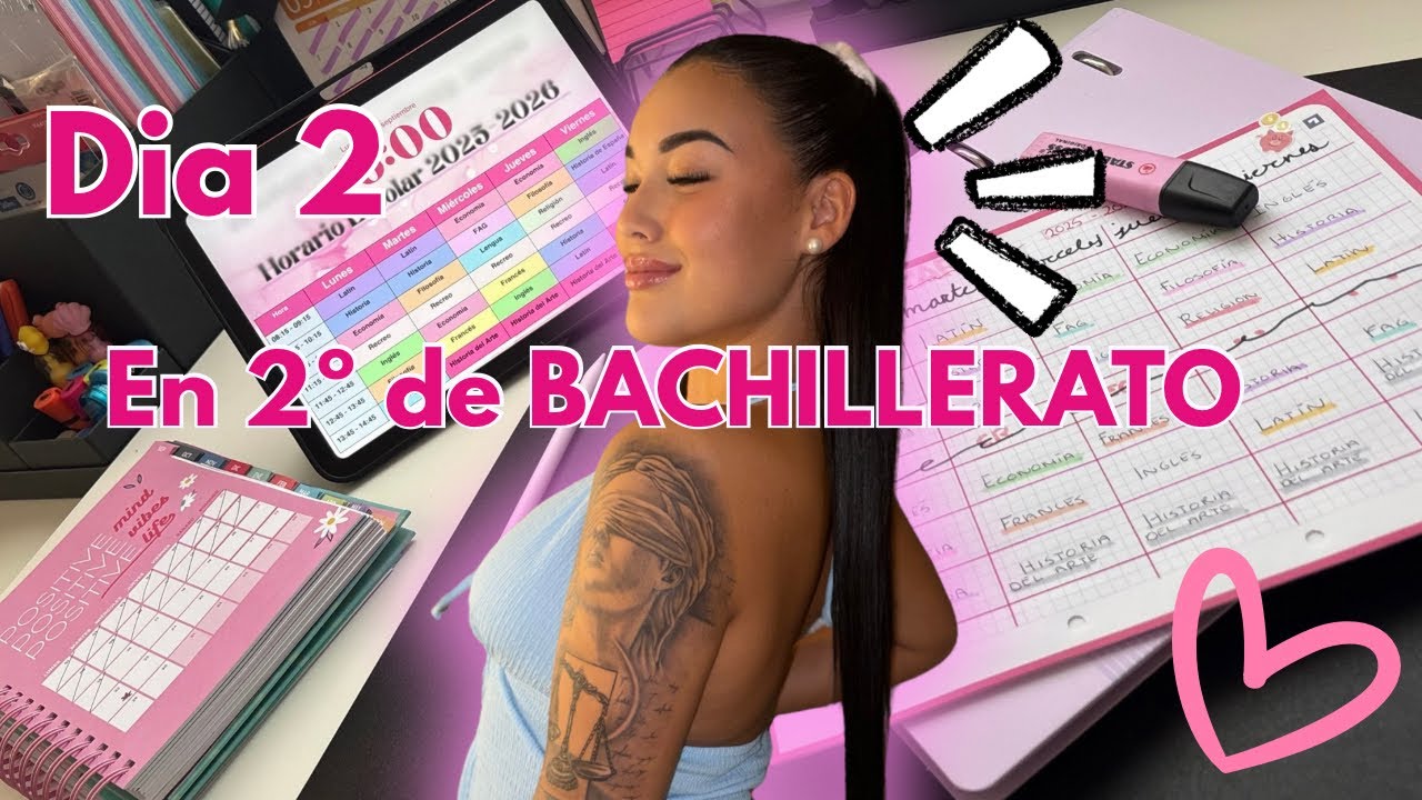 Segundo día de Bachillerato 📒 : así me organizo y estudio toda la tarde 💖.