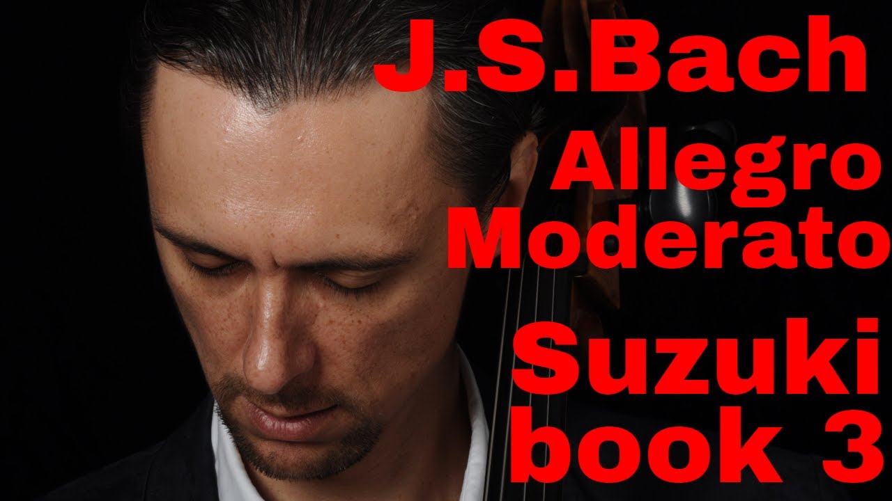 J.S. Bach Allegro Moderato Suzuki Cello Book 3 Fast and Slow tempo | Play Along with Cello Teacher