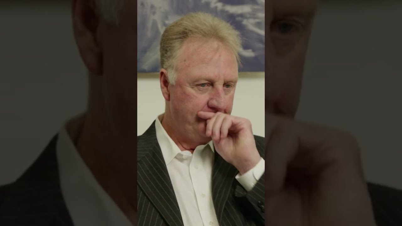 Larry Bird learns about the new Larry Bird Trophy, awarded to the Eastern Conference Finals MVP 🏆