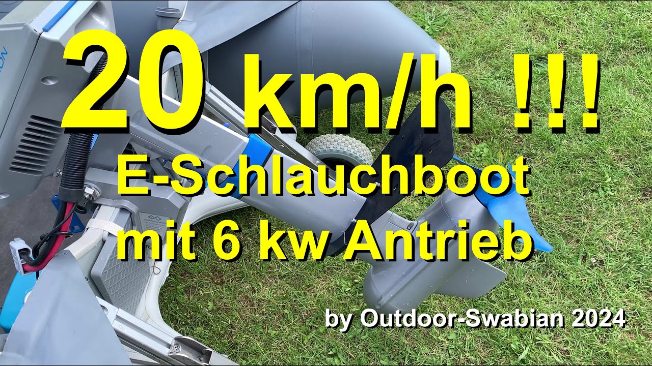 20 km/h mit dem Schlauchboot und E-Motor!