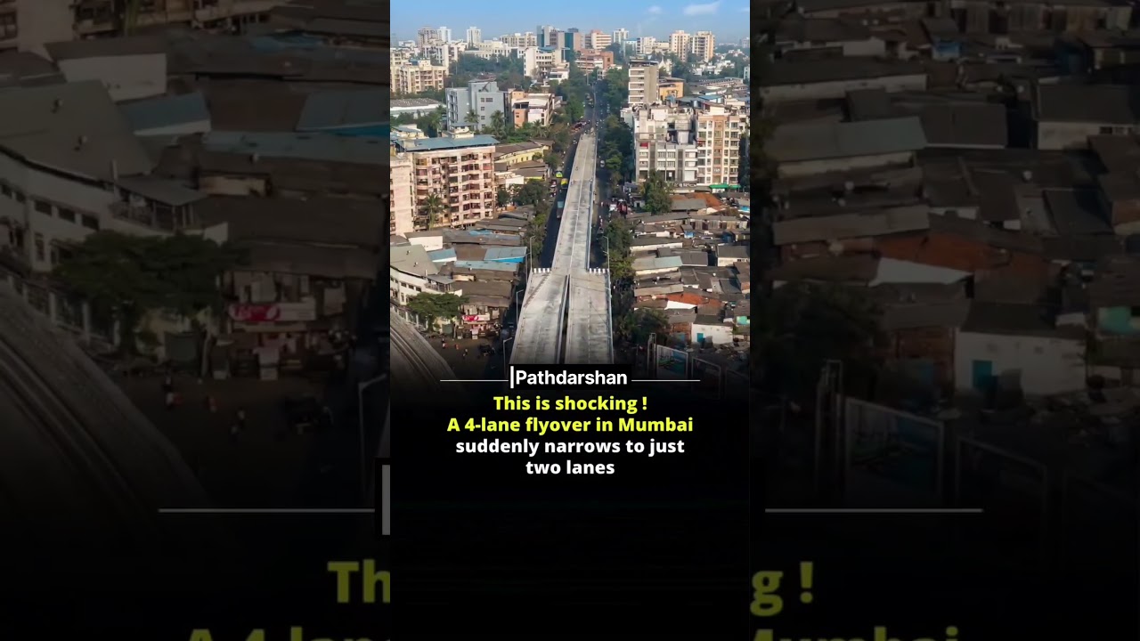 A shocking road design issue in Mumbai has sparked public debate #flyover #mumbai #india #viral