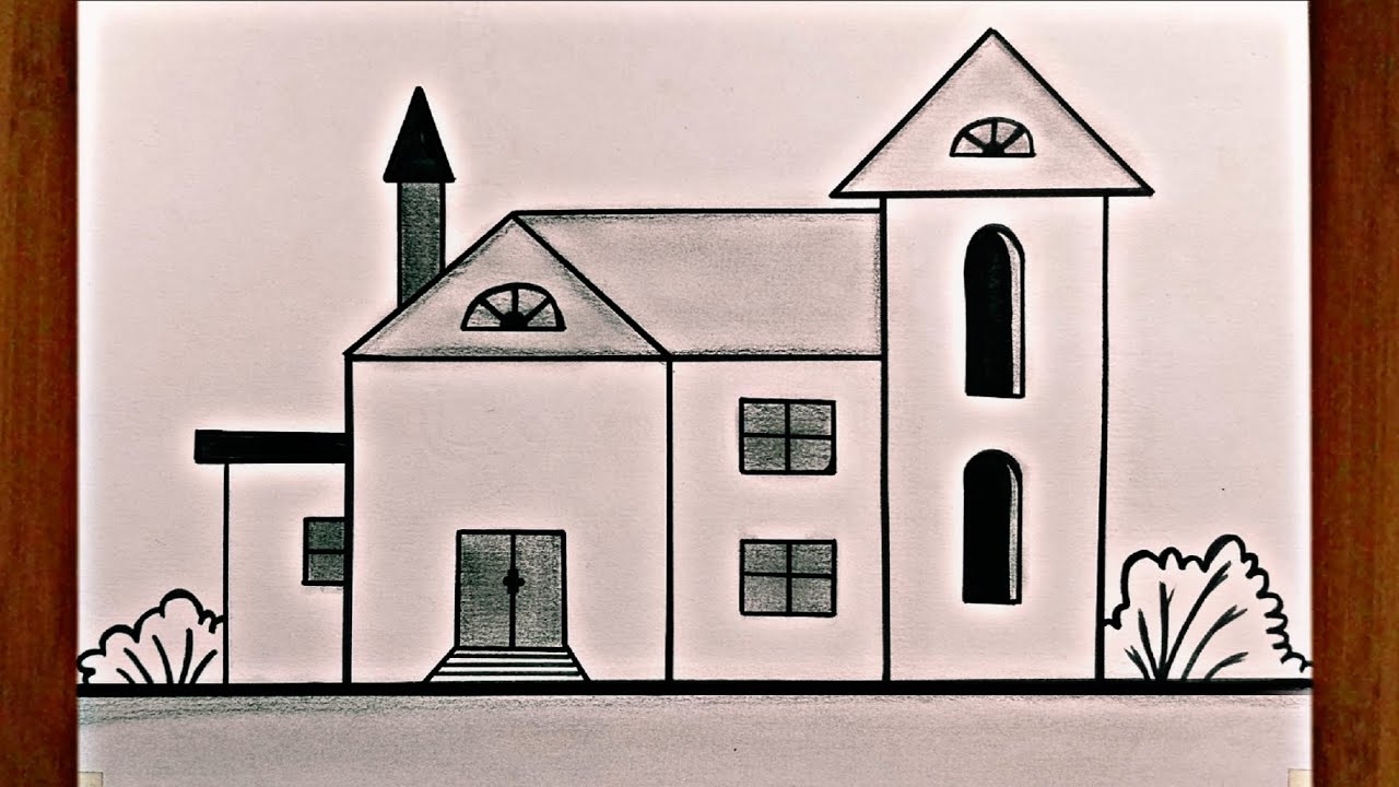 How To Draw a House 🏠 Step by Step | Easy House Drawing for Beginners